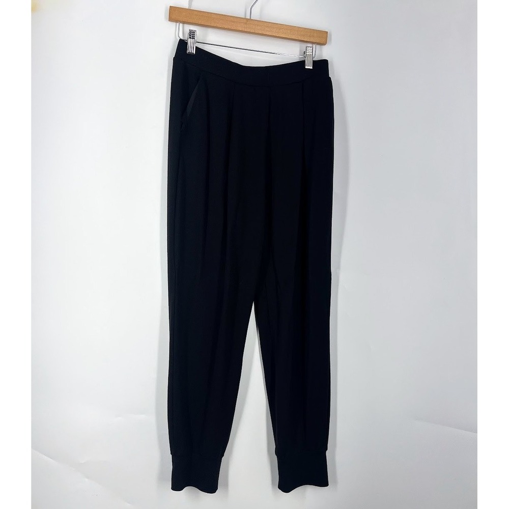 Uniqlo Heattech‎ Black Pleated Jogger Pants Womens Medium Tapered Cuffed Trouser